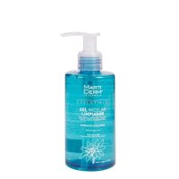 Bottle  of  Martiderm  Essentials  Cleansing  Micellar  Gel  by  Martiderm,  a  micellar  gel  indicated  for  purifying  normal  to  oily  skin.