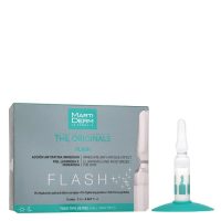Box  of  Martiderm  Flash  Ampoules  by  Martiderm,  a  revitalizing  serum  indicated  for  an  immediate  anti-fatigue  and  lifting  effect.