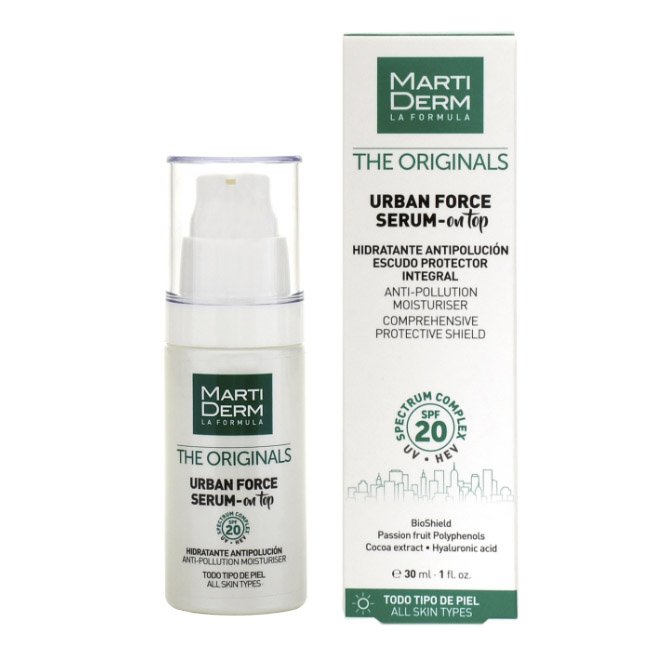 martidermurbanforceserumontopspf20 Martiderm The Originals Urban Force SPF20 Sérum On Top Antipoluição 30ml