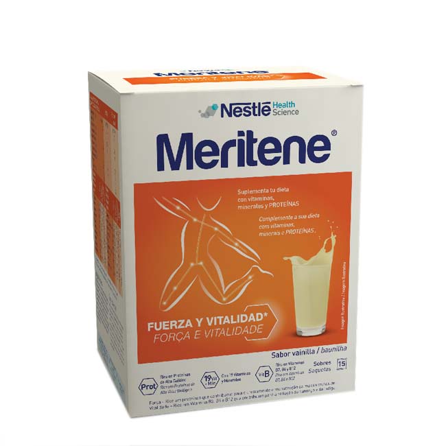 meritenebebidabaunilha Meritene Baunilha Suplemento Bebida Solúvel em Pó 15unid - Image 1