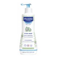 Bottle  of  Mustela  Hydra  Baby  Body  Lotion  by  Mustela,  a  moisturizing  lotion  indicated  for  hydrating  and  softening  baby  body  skin.