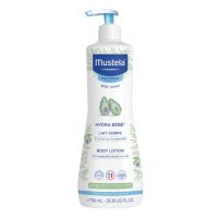 Bottle  of  Mustela  Hydra  Baby  Body  Lotion  by  Mustela,  a  moisturizing  lotion  indicated  for  baby  body  hydration  and  skin  softening.