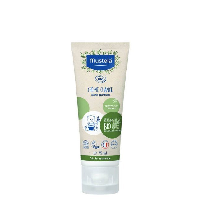 mustelabio-crememudafralda75ml Tube of Mustela BIO Diaper Changing Cream by Mustela, a bio cream indicated for repairing and soothing diaper rash.