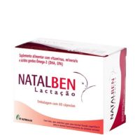 Box  of  Natalben  Lactation  Capsules  by  Natalben,  a  multivitamin  supplement  indicated  for  essential  nutrients  during  lactation.