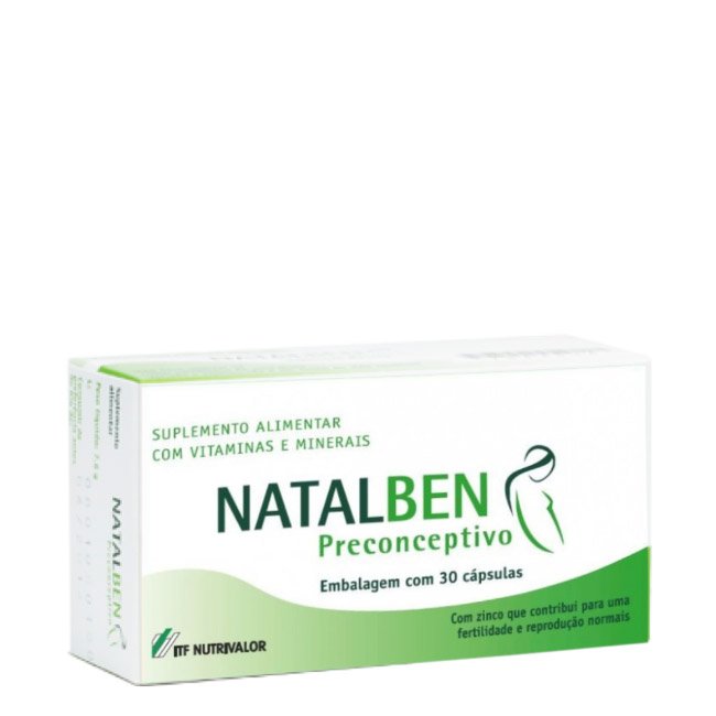 natalbenpreconceptivo Box of Natalben Preconceived by Natalben, a dietary supplement indicated for women planning a pregnancy.