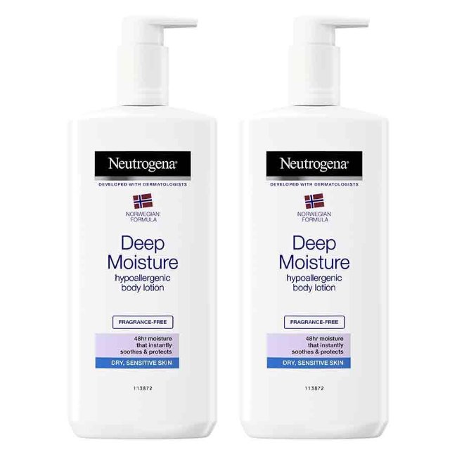 neutrogenahidratacaoprofundasensitiveduo Neutrogena Duo Hidratação Profunda Loção Pele Sensível 2x400ml