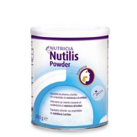 Product  container  of  Nutilis  Thickening  powder  by  Nutilis,  a  powder  indicated  for  modifying  food  consistency  in  dysphagia.