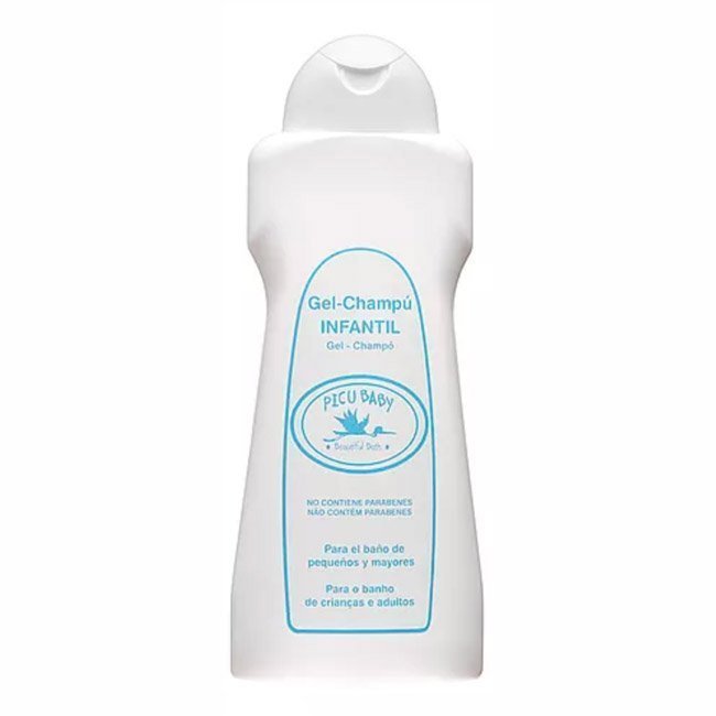 picubabygelshampoo Bottle of PicuBaby Gel Shampoo by PicuBaby, a 2-in-1 gel indicated for daily hygiene of baby hair and body.