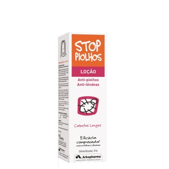 stop-piolhos-locao-100ml Bottle of Stop Lice Anti-Parasite Lotion by Stop Lice, a treatment lotion indicated for the elimination of lice and nits.