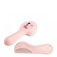 Product  container  of  Suavinex  Kit  Rose  Brush  and  Comb  by  Suavinex,  a  grooming  set  indicated  for  baby  delicate  scalp.