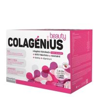 Box  of  Colagénius  Beauty  Supplement  Oral  Powder  by  Colagénius,  a  powder  supplement  indicated  for  skin,  hair  and  nail  health.