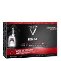 Box  of  Vichy  Dercos  Aminexil  Clinical  5  Men  Anti-Hair  Loss  Treatment  by  Vichy,  a  liquid  care  indicated  for  hair  loss  in  men.