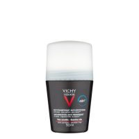 Bottle  of  Vichy  Homme  48h  Roll-On  Deodorant  for  Sensitive  Skin  by  Vichy,  a  roll-on  indicated  for  sensitive  armpit  skin.