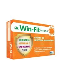 Box  of  Win-Fit  Immuno  Tablets  by  Win-Fit,  a  food  supplement  indicated  for  strengthening  the  immune  system  and  preventing  colds.