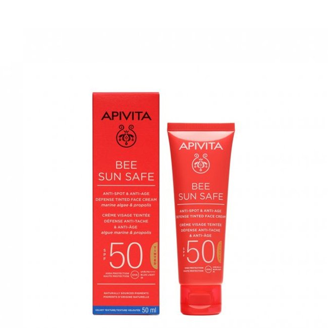 ApivitaBeeSunSafeAnti-SpotAnti-AgeCreamwithColorSPF5050ml Apivita Bee Sun Safe Anti-Spot & Anti-Age Creme com Cor SPF50 50ml - Image 1