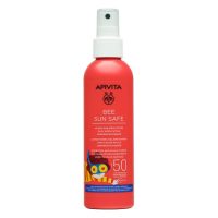 Spray  of  Apivita  Bee  Sun  Safe  Hydra  Sun  Kids  Lotion  by  Apivita,  a  sun  spray  indicated  for  protecting  childrens  delicate  skin.