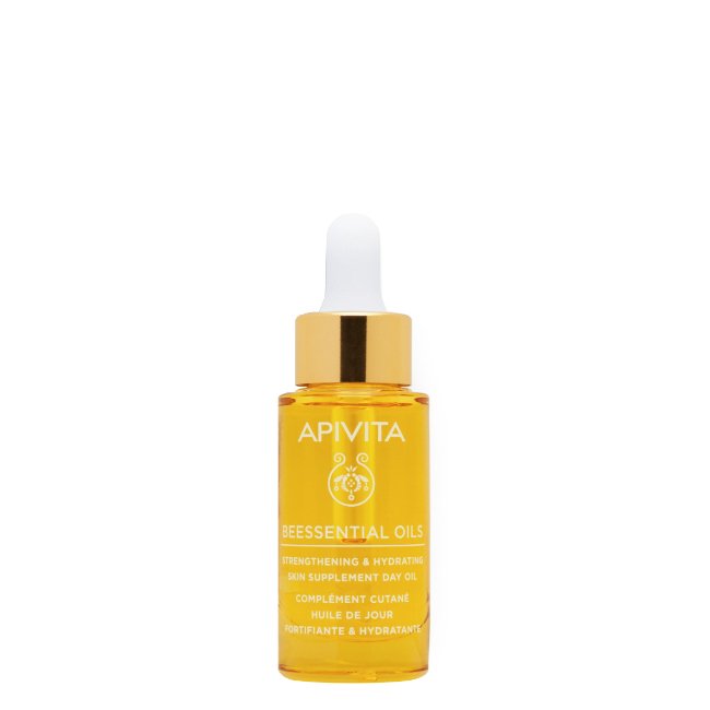 ApivitaBeessentialOilsFortifyingandMoisturizingDayOil15ml Bottle of Apivita Beessential Oils Strengthening and Hydrating Skin Supplement Day Oil by Apivita, an oil for intensive hydration.