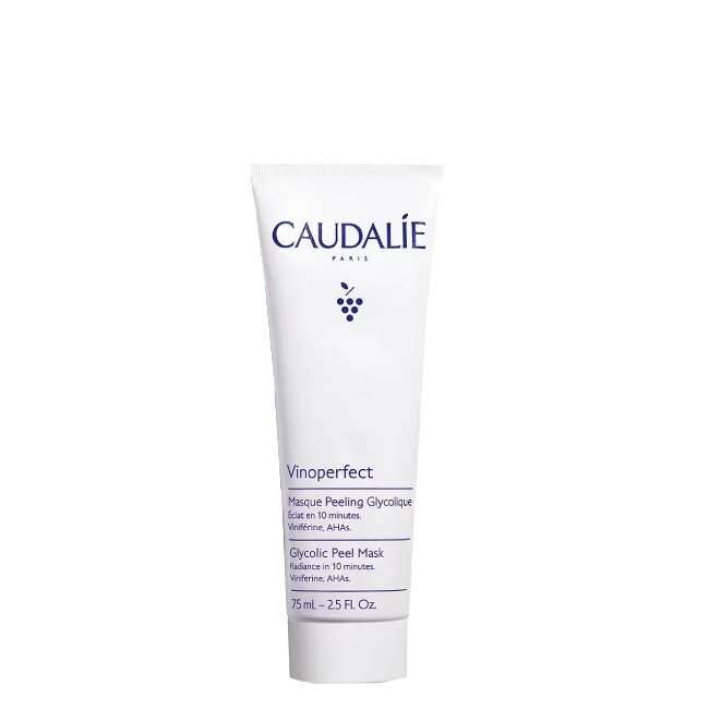 Caudalie Vinoperfect Glycolic Peeling Mask Tube of Caudalie Vinoperfect Glycolic Peel Mask by Caudalie, a creamy mask indicated for refining skin texture and radiance.