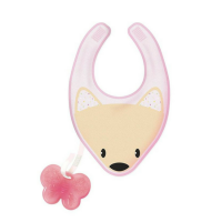 Chicco Fresh Bib Girl Bib with Teether Pink 1unit