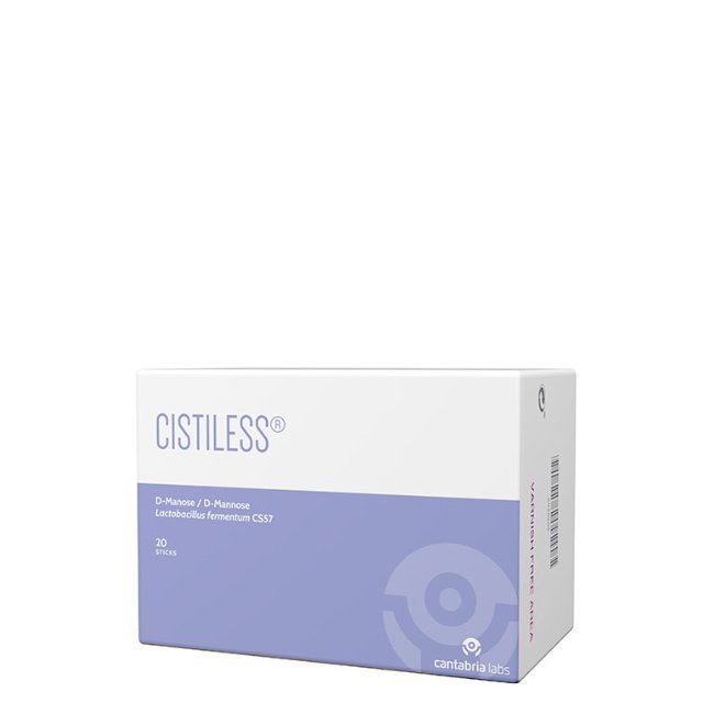 CistilessSticks20unid. Box of Cistiless Sticks by Cistiless, a food supplement indicated for early urinary tract symptoms and microbiome balance.