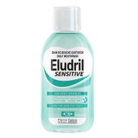 Bottle  of  Eludril  Sensitive  Care  for  Sensitive  Teeth  by  Eludril,  a  mouthwash  indicated  for  reducing  tooth  sensitivity.