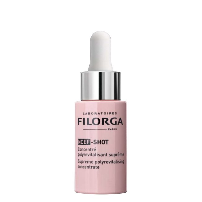 FilorgaNCEFShotSupremePolirrevitalizingConcentrate15ml Bottle of Filorga NCEF Shot Supreme Concentrate by Filorga, a booster indicated for tired, dull and devitalized skin.
