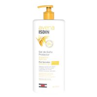 Bottle  of  ISDIN  Avena  Protective  Bath  Gel  by  ISDIN,  a  shower  gel  indicated  for  cleansing  sensitive  or  irritated  skin.