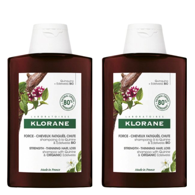 KloraneQuinineBioDuoShampooStrengtheningAnti-Fall2x400ml Klorane Quinina Bio Duo Shampoo Fortificante Antiqueda 2x400ml - Image 1