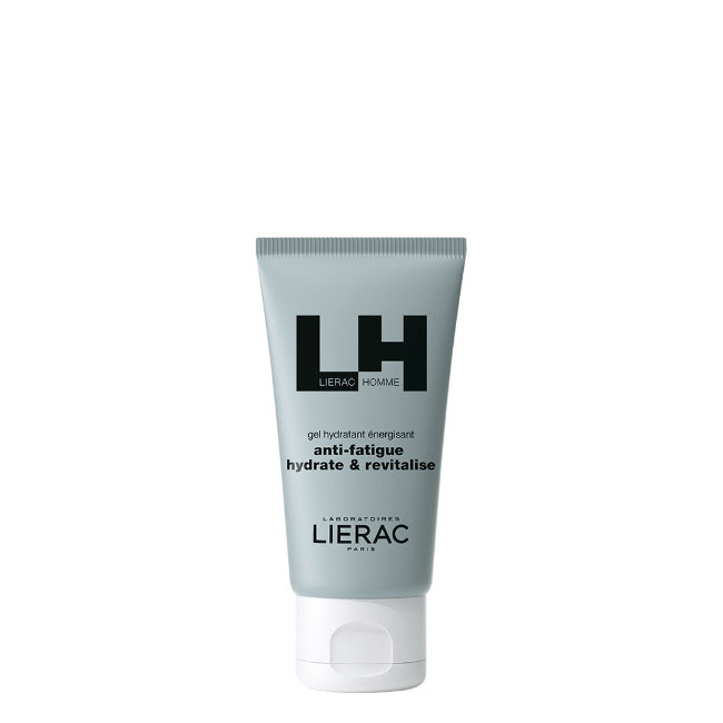 LieracHommeEnergizingMoisturizingGel50ml Product container of Lierac Homme Energizing Moisturizing Gel by Lierac, a gel indicated to hydrate and revitalize the skin.