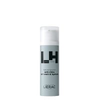 Product  container  of  Lierac  Homme  Global  Anti-Aging  Fluid  by  Lierac,  a  fluid  indicated  to  firm  skin  and  attenuate  wrinkles.