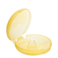 Product  container  of  Medela  Nipple  Silicone  Contact  M,  a  silicone  accessory  indicated  to  protect  sore  nipples.