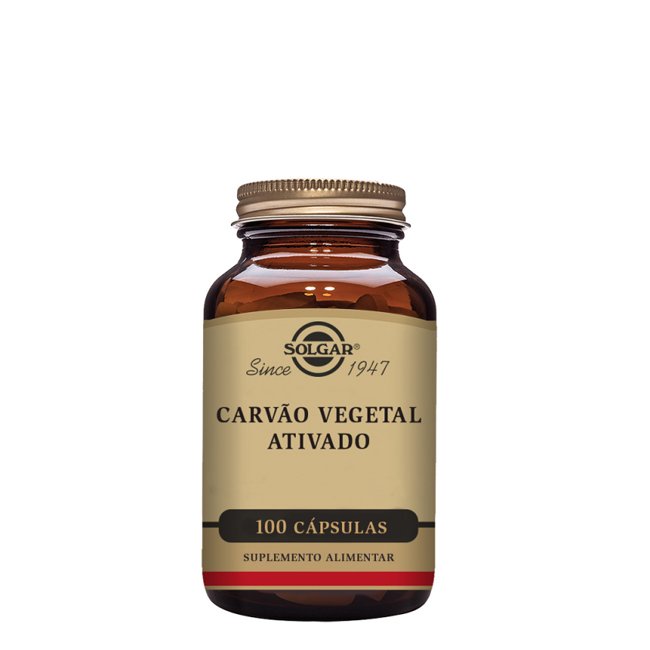 SolgarActivatedCharcoal100capsules Solgar Carvão Vegetal Ativado Cápsulas Vegetais x100 - Image 1