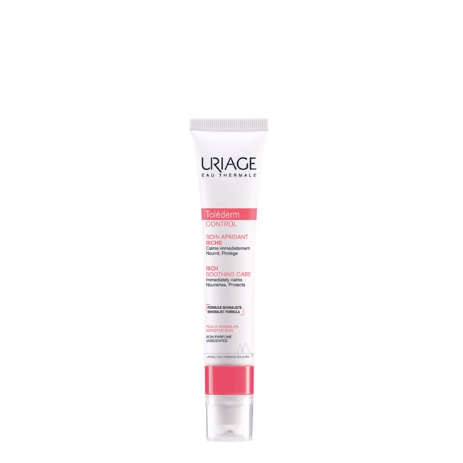 UriageTolédermControlSoothingRichCare40ml Tube of Uriage Toléderm Control Rich Cream by Uriage, a rich cream indicated for nourishing sensitive, reactive skin.