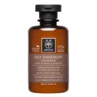 Bottle  of  Apivita  Oily  Dandruff  Shampoo  with  White  Willow  &  Propolis  by  Apivita,  a  shampoo  indicated  for  oily  scalp  dandruff.