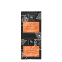 Product  container  of  Apivita  Express  Beauty  Face  Scrub  Apricot  Gentle  Exfoliation,  an  exfoliating  cream  for  smoothing  normal  to  dry  skin.