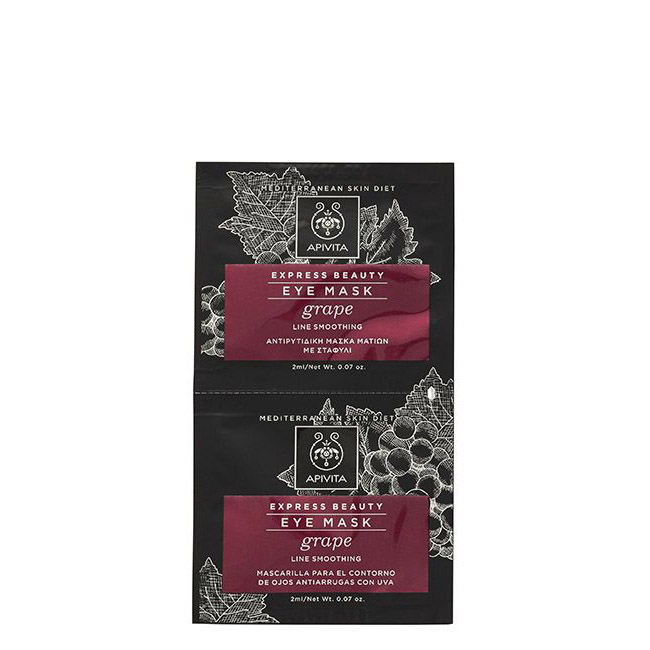 apivitaexpressbeautygrapeanti-wrinkleeyemask2x2ml Apivita Express Beauty Máscara de Olhos Anti-Rugas Uva 2x2ml - Image 1