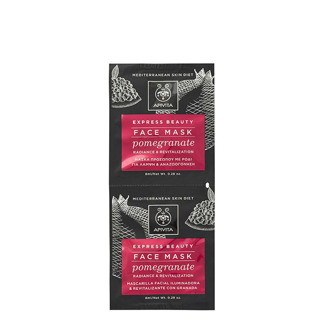 apivitaexpressbeautypomegranaterevitalizingmask2x8ml Apivita Express Beauty Máscara Revitalizante Romã 2x8ml - Image 1