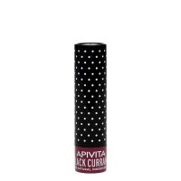 Product  container  of  Apivita  Lip  Care  Black  Currant,  a  tinted  lip  balm  indicated  for  moisturizing  and  protecting  lips.