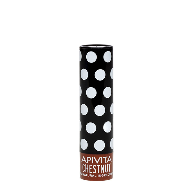 apivitalipstickbrowncolorbrown44gr Product container of Apivita Lip Stick Brown Color Brown, a tinted lip balm indicated for hydrating and soothing lips.