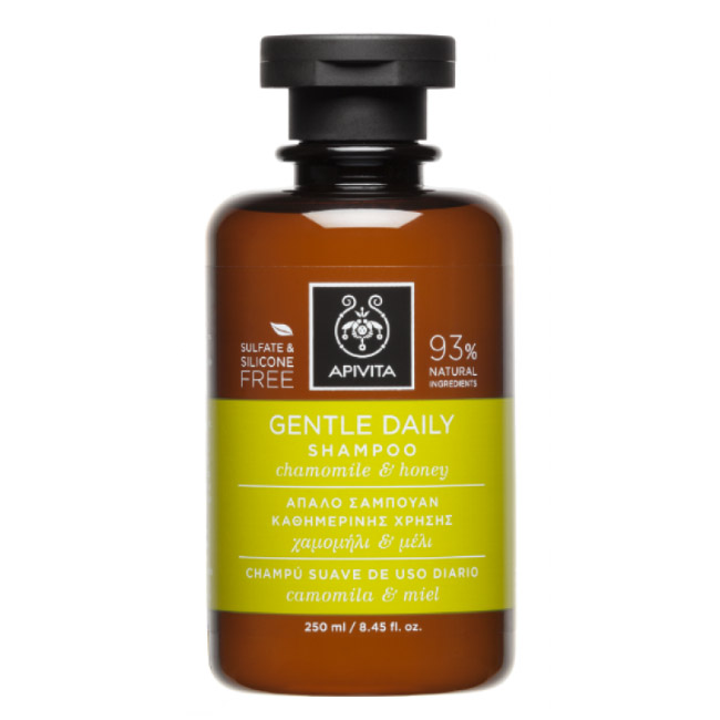 apivitamildshampoofrequentuse250ml Bottle of Apivita Mild Shampoo Frequent Use by Apivita, a shampoo indicated for gentle daily cleansing of all hair types.