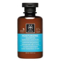 Bottle  of  Apivita  Moisturizing  Shampoo  by  Apivita,  a  shampoo  indicated  for  hydrating  and  protecting  dehydrated  hair.