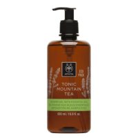 Bottle  of  Apivita  Tonic  Mountain  Tea  Shower  Gel  by  Apivita,  a  shower  gel  indicated  for  toning  and  revitalizing  the  body  skin.