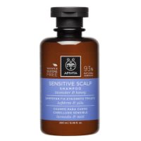 Bottle  of  Apivita  Sensitive  Scalp  Shampoo  by  Apivita,  a  shampoo  indicated  for  soothing  and  protecting  sensitive  scalps.