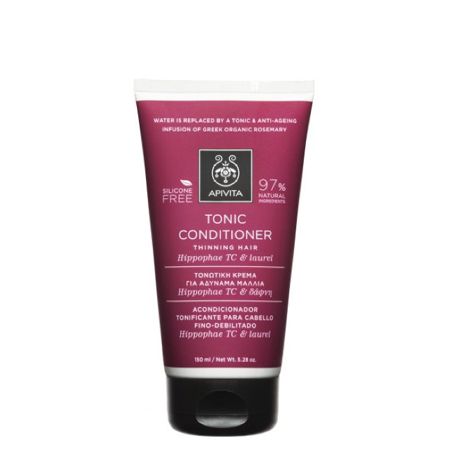 apivitatoningconditioner150ml Bottle of Apivita Tonic Conditioner for Thinning Hair by Apivita, a conditioner indicated for hydrating and adding volume.