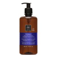 Bottle  of  Apivita  Toning  Shampoo  Men  by  Apivita,  a  shampoo  indicated  for  fortifying  hair  and  stimulating  growth  in  men.