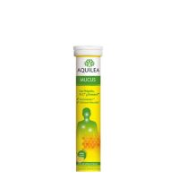 Box  of  Aquilea  Mucus  Effervescent  Tablets  by  Aquilea,  a  dietary  supplement  indicated  for  airway  health  and  mucus  levels.