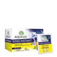 Sachet  of  Aquilea  Instant  Sleep  by  Aquilea,  a  food  supplement  powder  indicated  for  improving  sleep  quality  and  avoiding  awakenings.