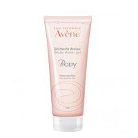 Bottle  of  Avène  Body  Gentle  Shower  Gel  by  Avène,  a  shower  gel  indicated  for  gentle  cleansing  of  sensitive  skin.