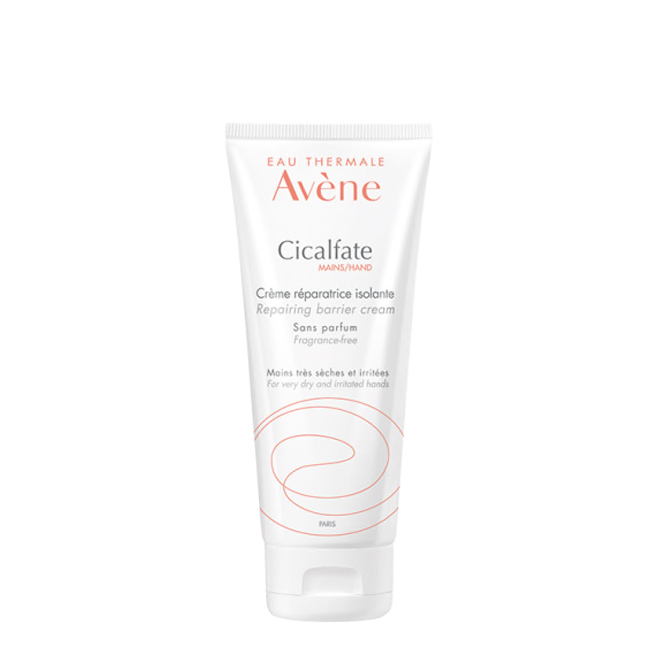 avnecicalfatehandcream100ml Tube of Avène Cicalfate Hand Repairing Barrier Cream by Avène, a repairing cream indicated for dry and cracked hands.