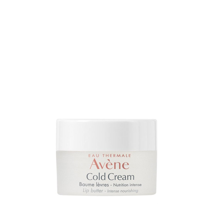 avnecoldcreamlipbalm10ml Tube of Avène Cold Cream Lip Balm by Avène, a creamy balm indicated for repairing and moisturizing dry lips.
